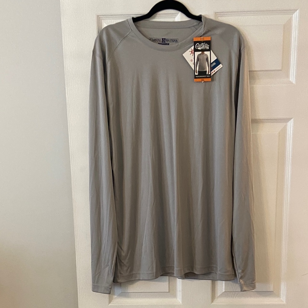 Coastal Waters Men's Light Gray Long Sleeve Tee size XXL brand new length 32”